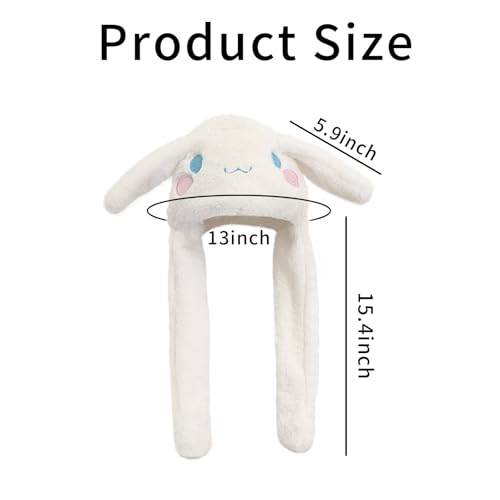 Cute Soft Plush Hats, Ear Moving Jumping Hat, Funny Cartoon Animal Warm Winter Caps for Women Girls2