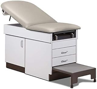 MSEC by Clinton, Family Practice Exam Table with Integrated Step Stool, Gray Base, 72