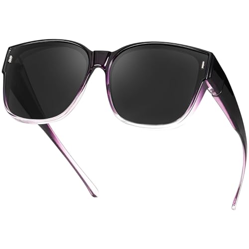 TJUTR Over Glasses Sunglasses for Women Oversized Polarised Fit Over Sunglasses UV400 Protection