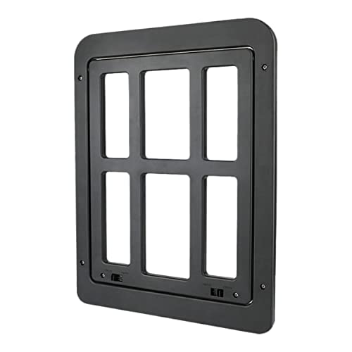 Abaodam 1 Set Pet Door Pet Gates for Pet Screen Door Puppy Gate House Door Flap Door Small Cat Door Mesh Screen Door Interior Doggy Lockable Cat Door Gate Black Abs