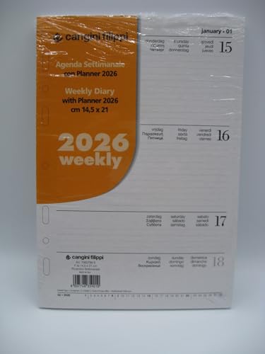 RICAMBIO PER AGENDA ORGANIZER SETTIMANALE CON PLANNER 2026 By Cangini