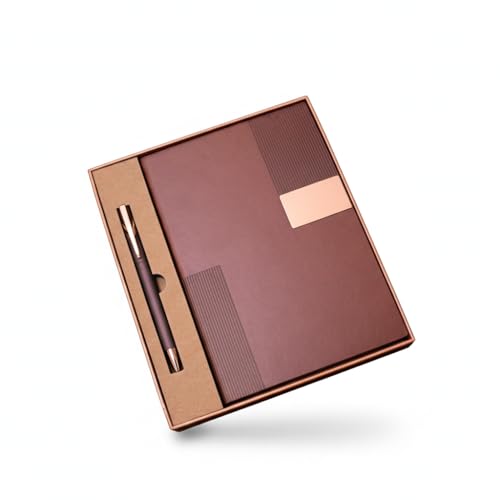 Image of Teak Wood Customized Diary With Pen - 2 in 1 Combo for Corporate Gifts Ideas, Office Diary With Name - Ideal Corporate Gifts for Employees, Premium Dirayi Pen Combo for CorporateGifts (Brown S1)