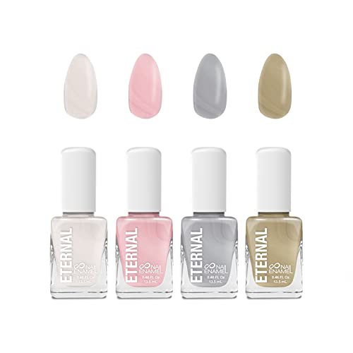 Eternal Nail Polish Set 4 Piece Kit: Long Lasting, Quick Dry and Cruelty Free. Made in USA - 0.46 Fluid Ounces Each (Metallics Flashback)