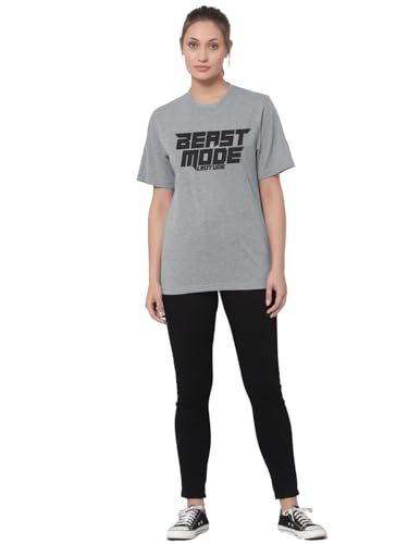 Image of LEOTUDE Women's Boyfriend-Loose Fit Round Neck Half Sleeve Cottonblend Women Tshirt (Color Multicolor)