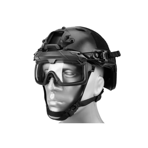 Lancer Tactical Safety Goggle for Bump Type Helmet (Helmet Not Included) (Black Frame/Clear Lens)