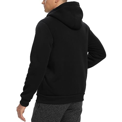 Image of Hoodies for Men,Zip Up Fleece Sherpa Lined Jackets Ultra Soft hooded Sweatshirt with Pockets