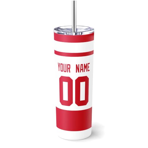 Image of ANTKING Detroit Tumbler 20oz Travel Mug Custom Name Number Gifts | Stainless Steel Insulated Coffee Cup for Men Women