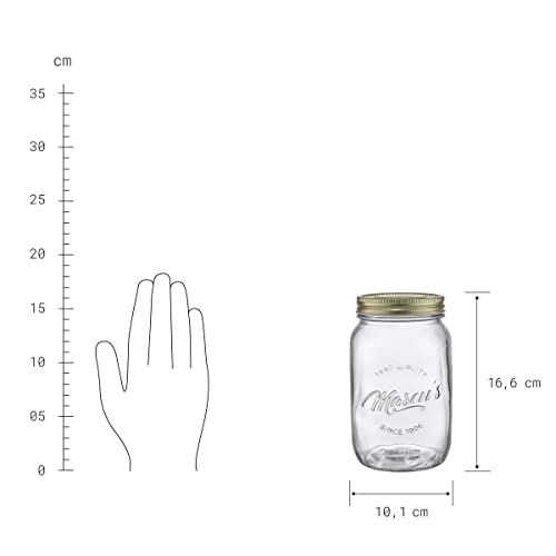 BUTLERS Aufbewahrungsglas 1000ml Einmachgläser mit Schraubdeckel -MASON'S- Vintage Marmeladengläser ideal auch für die Aufbewahrung von Konserven, Kaffee, Tee, Müsli, Suppe – Bild 5