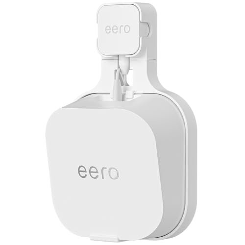 PUUUCI Outlet Wall Mount Bracket for eero 7 Mesh Wi-Fi 7 Router - A Space-Saving Accessory with Cord Management Supports Vertical or Horizontal Outlets (White 1 Pack)