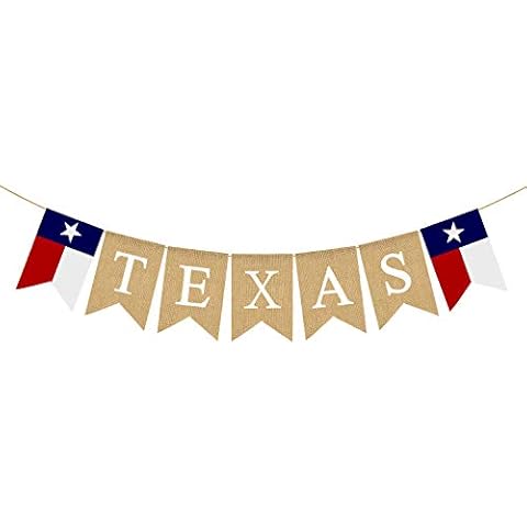 Jute Burlap Texas Lone Star State Flag Banner for Garden Fence,Fireplace Mantel Decoration Cover