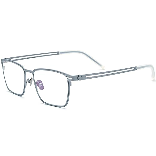 Image of FONEX Pure Titanium Glasses Frame Men Square Magnet Clip On Eyeglasses with Polarized Lens