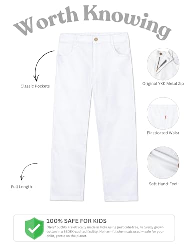 Image of olele Girls Super Jeans Collection for 4-14 Yrs | Stretchable Cotton Denim Trousers | Blue Jeans for Kids | Baggy Denim Pants | Cargo Pants for Girls