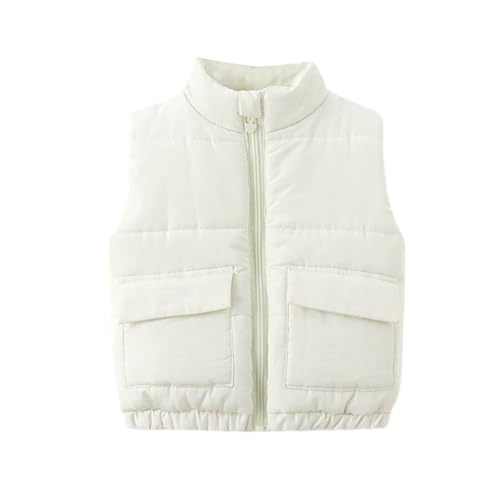 Toddler Baby Kids Quilted Puffer Vest Stand Collar Sleeveless Warm Winter Coat Outerwear for Girls Boys 0-8 Years
