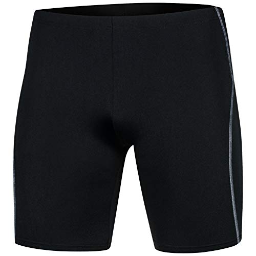 Aqua Speed Blake Costume da Bagno | Tronchi di Nuoto Lungo di Uomo | Pantaloncini | Jammer | Protezione UV | Taglia: L, Colore: Schwarz - Grau