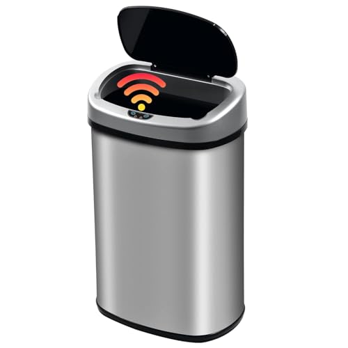 Caneca de basura automática acero inoxidable 13 galones