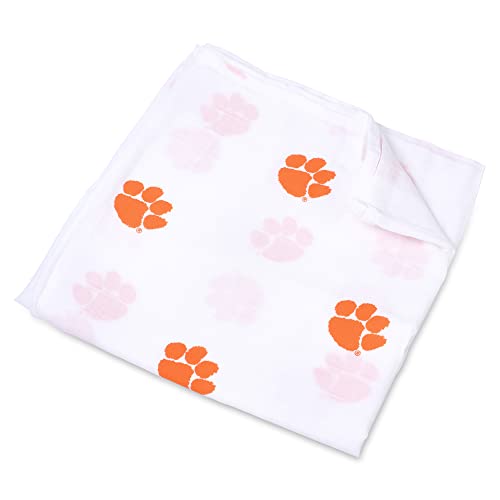 Image of Three Little Anchors Clemson University Muslin Swaddle Blanket 47x47in