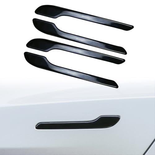 Tesheer for Tesla Door Handle Sticker Anti Scratch for Tesla Car Door Handle Wrap for Model 3/Y Accessories 4PCS Door Handle Protective Tesla Accessories (Resin, Glossy Black)