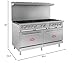 Kratos Commercial Gas Range and Oven, 10 Burners and 2 Full Sized Ovens, Liquid Propane Powered, Stainless Steel, 360,000 Total BTU Output, 60