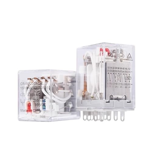 Relé de interfaz enchufable CR-MX024DC2L con bobina de 24V CC y 2 contactos para control industrial