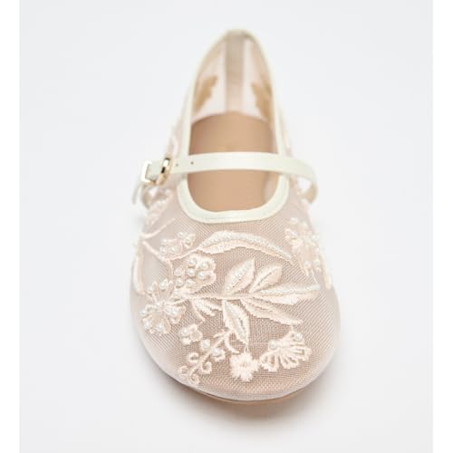 Mesh Ballet Flats for Women Embroidered Floral Round Toe Mary Jane4