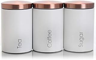 MegaChef MC-311W Food Storage and Organization Canister Set Collection, 3 Piece, White