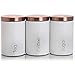 MegaChef Food Storage and Organization Canister Set Collection, 3 Piece, White