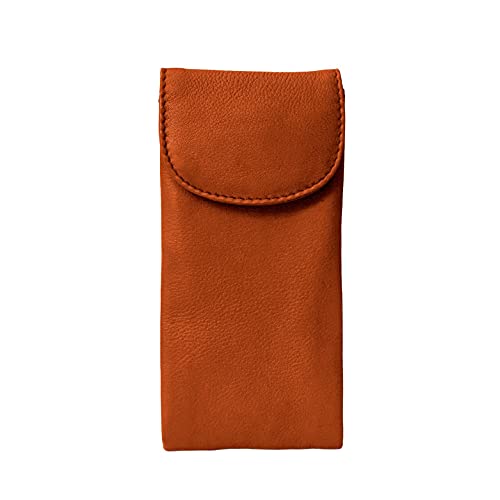 Image of ili New York Double Flap Leather Eyeglass Case, Soft 2-in-1 Dual Glasses Pouch for Sunglasses and Reading Glasses