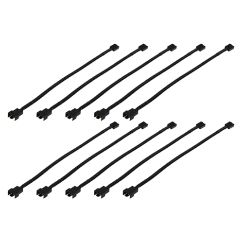 Rhinozix 10PCS 4ピンPWMコンピューターファンコネクタ用の拡張電源ケーブル、26cm CPU冷却システムケースファンエクステンション