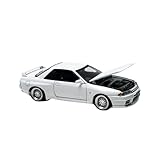 JIAYUNEU 1/64 für GTR R32 Druckguss Legierung Auto Modell Home Office Desktop Dekorative Display Stück Büro Zimmerdeko(White)