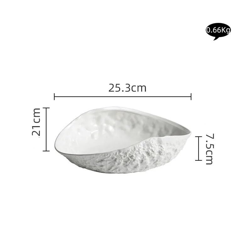 Czysty biały owalny talerz do zupy, minimalistyczny talerz do serwowania kuchennego, ceramiczny talerz do serwowania głównego, zastawa stołowa, 10 cali