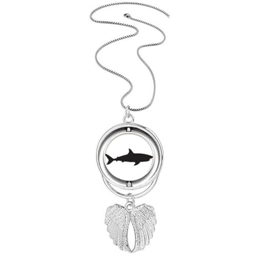 Collier requin ailes d'ange bleu un bijou original anti look banal