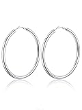 U7 Jewelry 80MM Hip Hop Hoop Earrings for Women Stainless Steel Chunky Silver Hoops Large Loop Hoops Earrings for Women