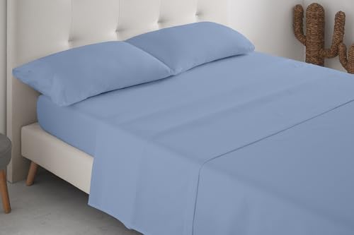 Degrees Home Premium – Juego de Sábanas 200x200 cm 4 Piezas: Sábana Bajera Ajustable, Encimera y 2 Fundas de Almohada 50X80 – Microfibra Cepillada, Suave, Oeko-Tex Certificado