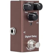 Electric Guitar Pedals Metal Distortion, Digital Delay, Analog Echo, Tremolo, Overdrive, Classic Chorus Effect Pedals for Heavy Metal, Rock, and Bass Guitar Players Gold Digital delay