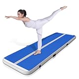 XZFRYUI 体操エアマット (幅100-200 cm 厚さ10-20 cm 長さ200-1200cm) 学校/トレーニング/チアリーディング/テコンドー/水中ヨガ/格闘技ベルクロと電動エアポンプ付き200x100x20CM青