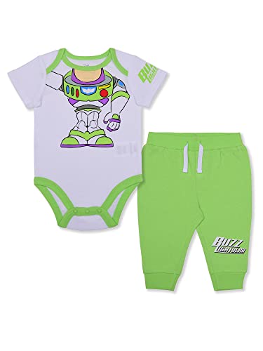 Image of Disney Toy Story Boys’ Bodysuit and Jogger Pants Costume Set for Newborn and Infant - Yellow/Blue/Green/White