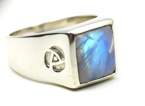 Image of Choose Your Color Mens Bold Ring 925 Sterling Silver Gemstone Wedding Engagement Statement Ring Birthstone Solitaire Jewellery Ring Sizes 4, 5, 6, 7, 8, 9, 10, 11, 12, 13,