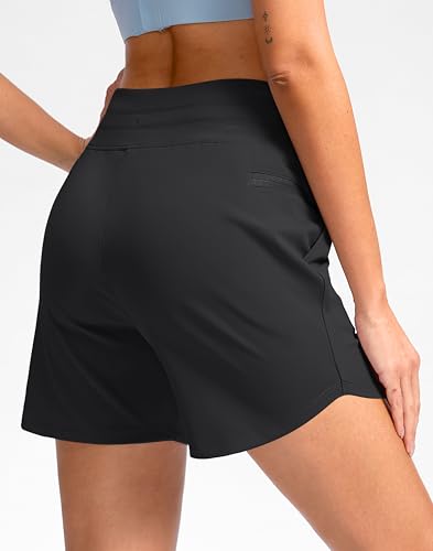 G Gradual Women's 5" Athletic Running Shorts with Zip Pockets Stretchy Quick Dry High Waisted for Workout Gym Hiking3