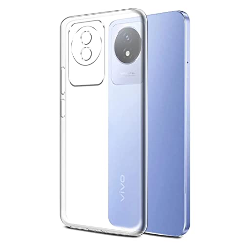 Image of NISHTECH for Vivo Y02, Y02T Premium Transparent Hybrid Soft Slim Dust Proof Back Case Cover Silicone with Camera Protection