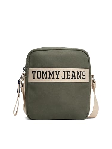 Tommy Jeans Bolsa tiracolo retrô legal pequena com alça ajustável, Verde-estanho, One Size