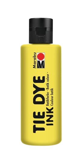 Marabu TIE DYE INK 17300004019 Teinture batik jaune 80 ml Peinture à base d'eau végétalienne pour textiles clairs jusqu'à 20 % de fibres synthétiques