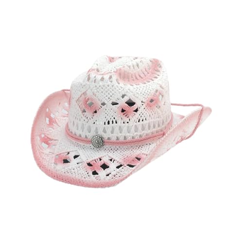 Bullhide Kids Straw Hats Fontana Cowboy White/Pink Hat in Size