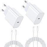 2-Pack Cargador Carga Rapida for iPhone 14/14 Pro/14 Pro Max/14 Plus 13 12 11 SE XR X XS 8 7, iPad Air Mini, AirPods, 25W USB C Carregador Enchufe Rapido Adaptador Charger Corriente con 2M Cable