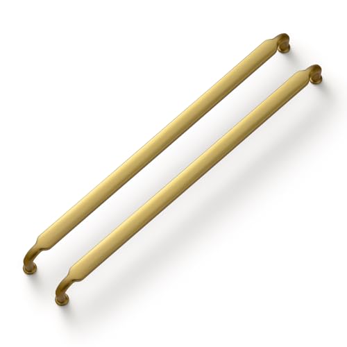 Goo-Ki Brushed Gold Drawer Handles 10 in（256mm） Hole Centers Straight Bar Pull,6-Pack Solid Cabinet Handles for Kitchen Cabinets and Dresser Drawers 2202-LSJ-256