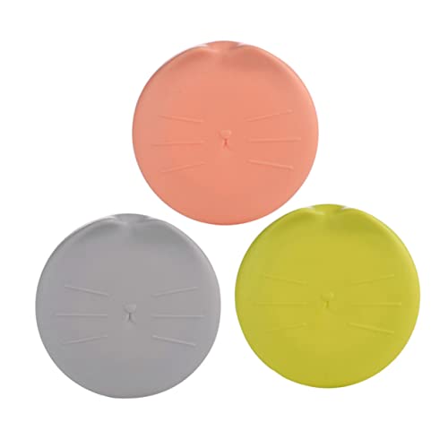SUPVOX 3pcs Pet Food Can Covers Sealing Lids for Dog Cat Canned Food Flexible and Freshness Retaining Can Protectors Gray Green
