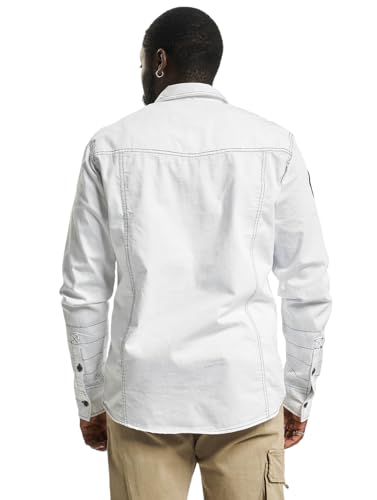 Brandit Luis Vintage Shirt Long Sleeve, Uomo, White, 4XL - 2