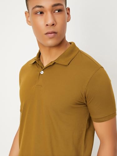 Image of Max Men's Cotton Relaxed Fit Half Sleeves Polo Neck T-Shirt