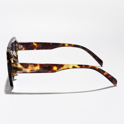 Fashion Aviator Sunglasses for Men Women Double Bridge Irregular Cut Edge Shades for Driving Travel Outdoor Activities UV4003