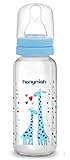 Biberón de cristal Hanymish Cam de 240 ml para bebés de 0 a 6 meses - (Azul)