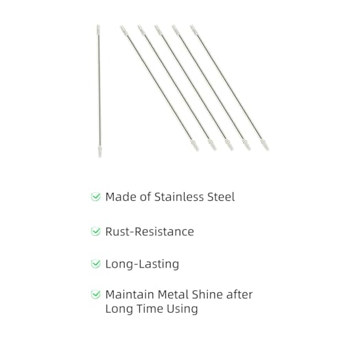 ZHSLDQ 60PCS Beadable Jewelry Pen Rod Extender,Beading DIY Metal Blank Rod,Rustproof Stainless Steel Bead Rod Replacement Bead Pen Rod for Repair Craft 4.61 inch by ZHSLDQ - Used condition - Image 3
